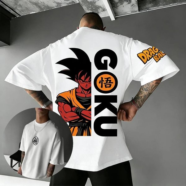Camiseta GráFica Unisex Oversize Dragon Ball Goku Anime Hombres Mujeres Manga Corta Suelta Camiseta Streetwear Tops Casuales 2026 Verano Y2K S Black-image