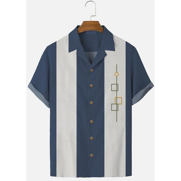 Camisa Hawaiana De Verano Para Hombre Con Estampado De Rayas 3D, Manga Corta, Camiseta De Manga Corta Para Vacaciones En La Playa, Camisetas Grandes Para Hombre 5XL White-image