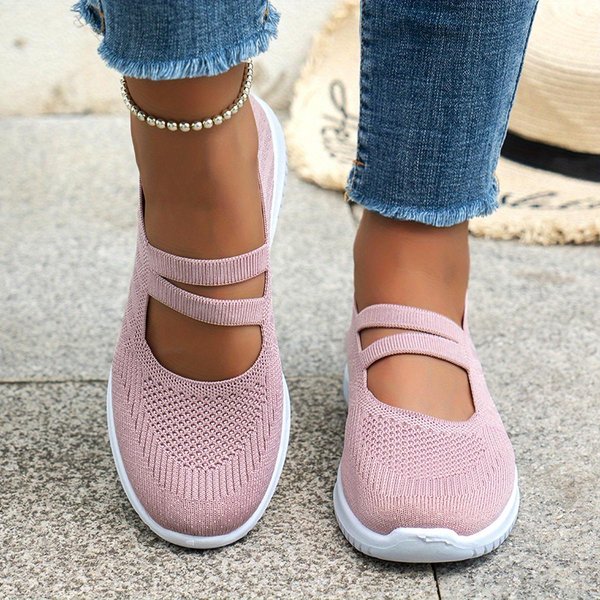 Damskie Letnie Trampki Casualowe, OddychająCe Siateczkowe PłAskie Buty, Wygodne Wsuwane Mokasyny, Damskie Buty Do Chodzenia 39 RóżOwy-image