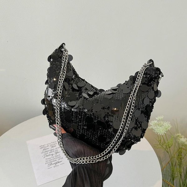 Popularna I PięKna Torba Niszowa Nowa Damska Torba Personalizowana Na ŁAńCuszku Przez Ramię Torba Na Jedno Ramię Pod Pachę Black-image