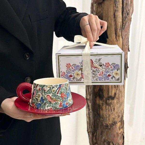 Wysokiej Klasy Niszowy Lekki Luksus Morris Ceramiczny Zestaw FiliżAnka Do Kawy Spodek FiliżAnka Do Herbaty PopołUdniowej Latte WysokowartośCiowy PamiąTka 201-300Ml-image
