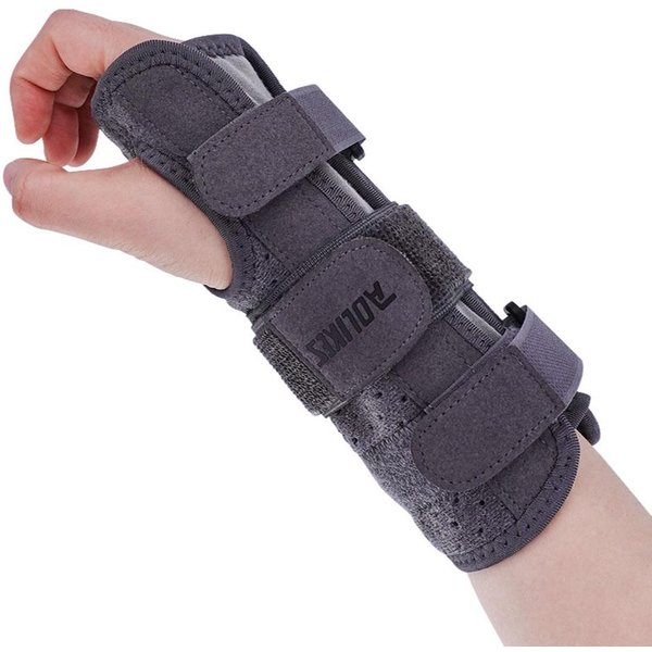 MuñEquera Aolikes Para TúNel Carpiano Con 3 Correas Soporte De FéRula MetáLica Para Alivio Del Dolor De Tendinitis Artritis L Gris-image