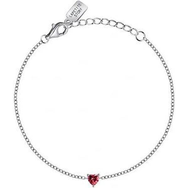 La Petite Story Pulsera De Plata Con Circonitas Blancas Y Rojas LPS05AWV52 Para Mujer White-image
