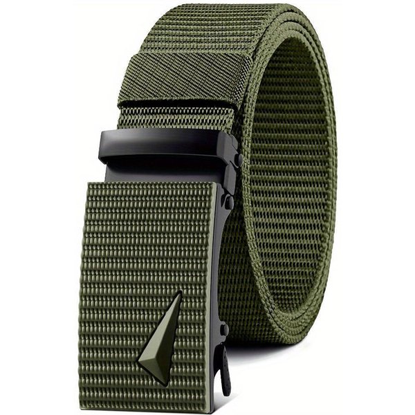 CinturóN De Lona Para Exteriores Con Hebilla AutomáTica Para Hombre, CinturóN Para Jeans 1Pc Black-image