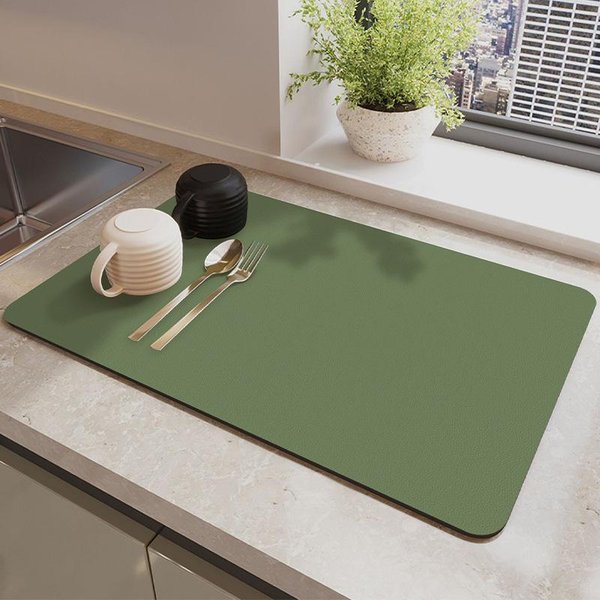 Alfombrilla Para DesagüE De Cocina De Lodo De Diatomeas Alfombrilla De Encimera Absorbente De Humedad Alfombrilla De Mesa Alfombrilla Para Secar Tazas Y Platos En Casa Alfombrilla De Mesa Antideslizante Y Antiincrustante 30 * 40CM-image