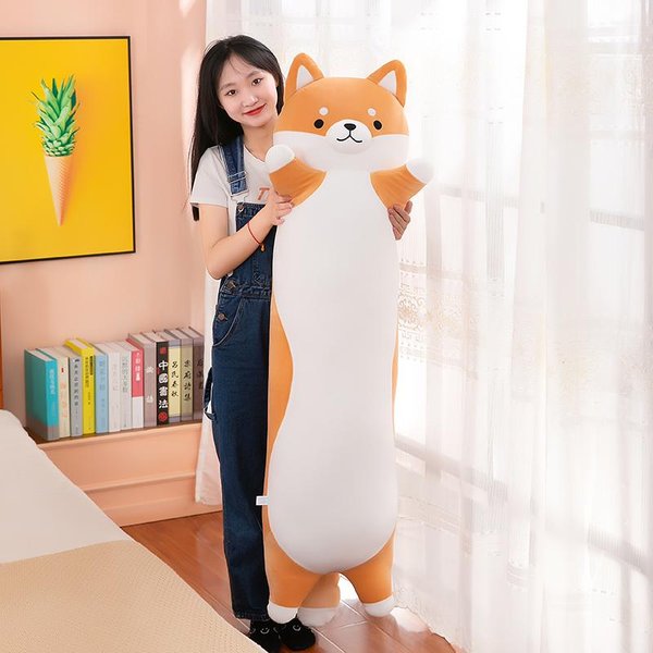 MuñEco Shiba Inu De 130 Cm CojíN MuñEca NiñA Juguete De Peluche Piernas MuñEco De Trapo Cama Larga Perro Durmiendo NiñO Peluche 70Cm-image
