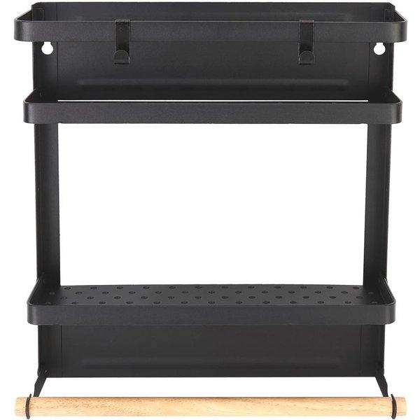 Estante MagnéTico Plegable Multifuncional Para Hogar, Estante Colgante De Almacenamiento Para Refrigerador (Negro) Black Black-image