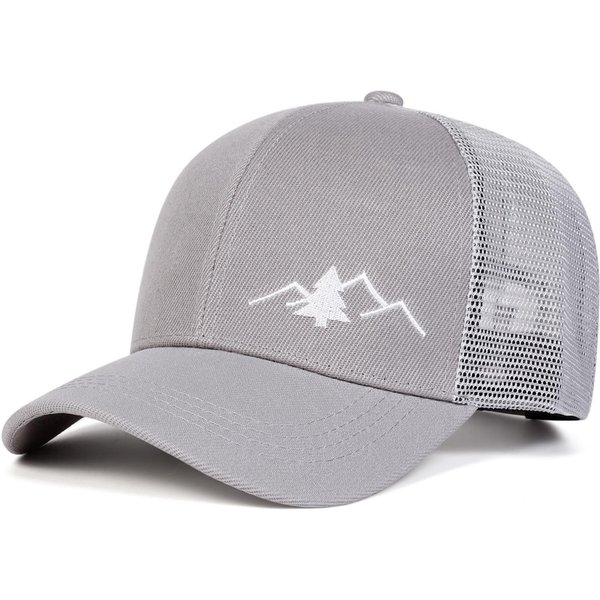 Unisex Kapelusze Siatkowe Baseballowe Z Haftem GóRskich Drzew Wiosna I Lato Outdoor Regulowane Codzienne Kapelusze Kapelusz PrzeciwsłOneczny Czapka Sportowa Black-image