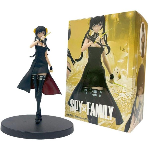 16 CM Figurka Anime Spy×Family Kawai Anya Forger Yor Forger Figurki Akcji StojąCa Figurka Kolekcjonerski Model Lalka Idealne Zabawki W Magazynie Black-image