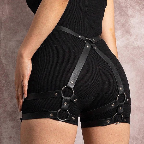 CinturóN sexy De Mujer ArnéS De Cuero CinturóN De Cintura CinturóN Decorativo Con Correas De Pierna LenceríA De Cuero Accesorios De Ropa GóTica-image