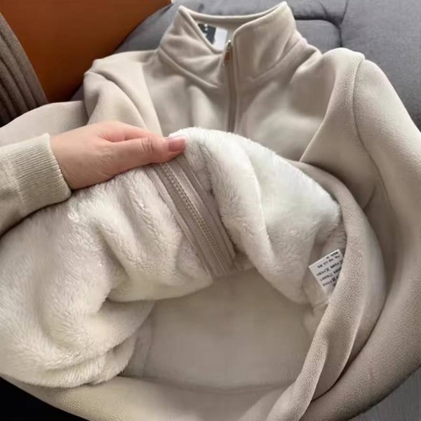 Chaqueta De Forro Polar De Doble Cara Para Mujer Sudadera Con Capucha De Forro Polar Polar Invierno CáLido Ropa De Abrigo Suave Acogedor Casual Ropa De Calle S Beige-image