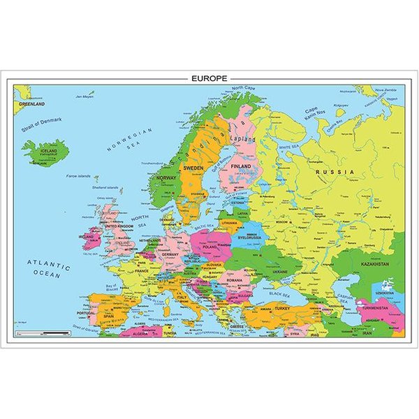 Mapa Europy Ze SzczegółAmi Plakat śCienny Dekoracyjny Obraz Na PłóTnie Podróż ArtykułY Szkolne Dekoracja Domu W Klasie 59Cm*42Cm(Canvas)-image