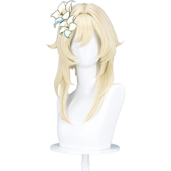 Peluca De Viajero Aether Lumine Juego Genshin Impact Cosplay Dokidoki Viajero Nueva Apariencia Peluca De Cosplay Accesorios Para El Cabello One Size White-image