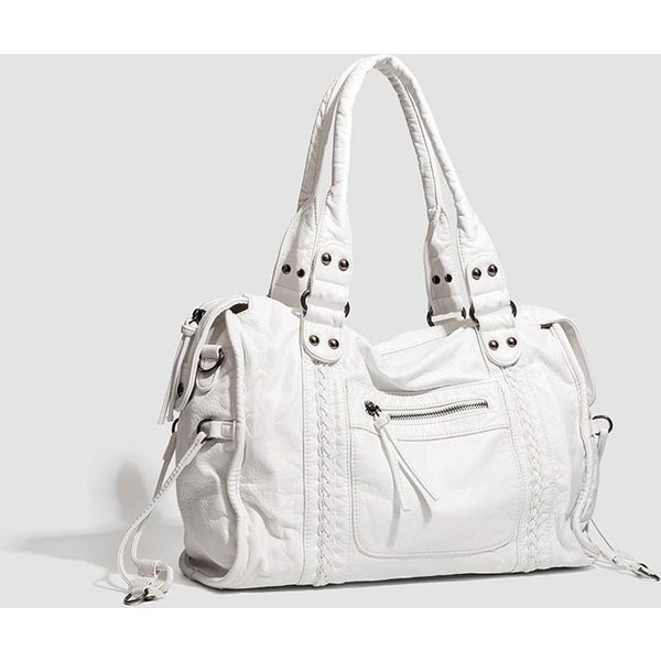 Retro Torba Motocyklowa, Jednoramienna Torba Crossbody, Torba Tote, Torba O DużEj PojemnośCi Dla Kobiet, Prana Torba Platynowy-image