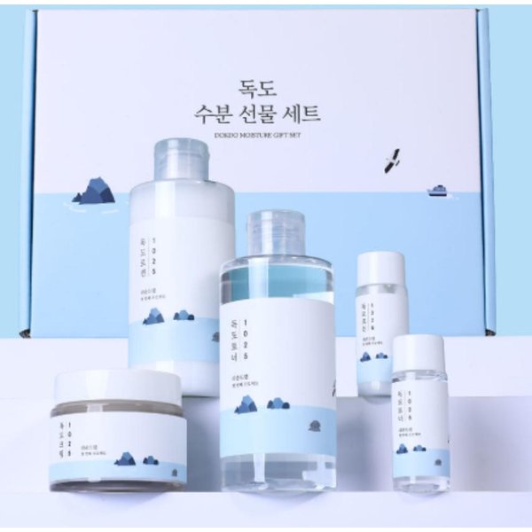 Round LAB 1025 Dokdo NawilżAjąCy Zestaw Prezentowy (Tonik 220Ml + Balsam 220Ml + Krem 50Ml) White-image