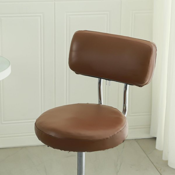 Taburete Redondo Universal Funda De Cuero Para Silla Funda Protectora Contra El Polvo Totalmente Inclusiva Taburete Moderno Simple De Bar Silla Giratoria Taburete Funda De Cuero Para Silla 33Cm-image