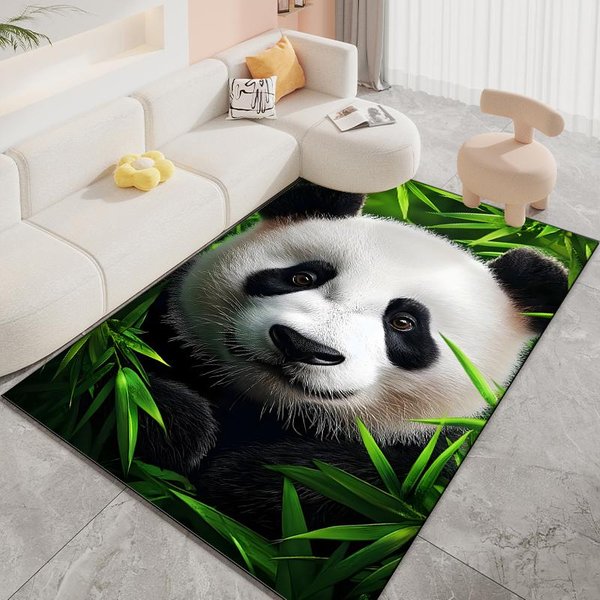 KreskóWkowy Dywanik Panda MięKka Mata PodłOgowa Do Salonu Sypialni Strefy Zabaw Dziecka Dywan DużY Rozmiar WystróJ Domu 50X80Cm (20X31In)-image