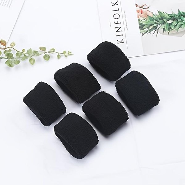 Pogrubione Dzianinowe Gumki Do WłOsóW Elastyczne Gumki Do KucykóW Eleganckie Akcesoria Do Stylizacji WłOsóW Dla Kobiet I Do Codziennego UżYtku 6PCS Czarny-image