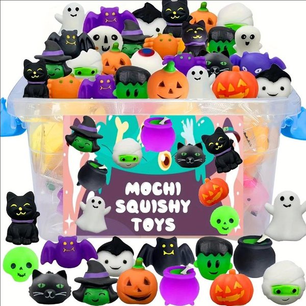 20 Sztuk Upominki Na Imprezę Halloweenową Torebka Na SłOdycze Halloweenowe Prezenty Kawaii Squishies Hi Zabawka Squishy Hurtowe Prezenty Urodzinowe Urocze KreskóWkowe ŚCiskanie Blue-image