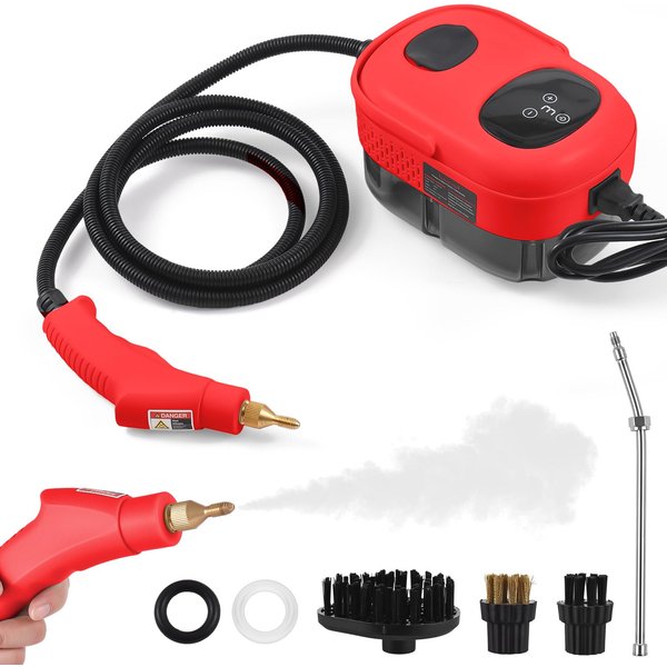 Limpiador De Vapor De Alta PresióN De 2500W, MáQuina De Limpieza A Vapor Presurizada De Alta Temperatura, 1100Ml, 3 Barras US Plug Rojo-image