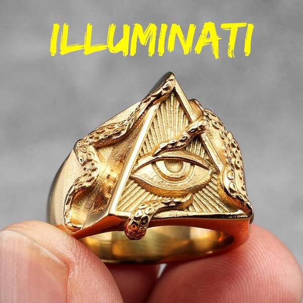 Anillos MasóNicos Illuminati Ojo De Pulpo Acero Inoxidable Mujer Hombre Punk Vintage Para Novio JoyeríA Creatividad Regalo 8 Beige-image