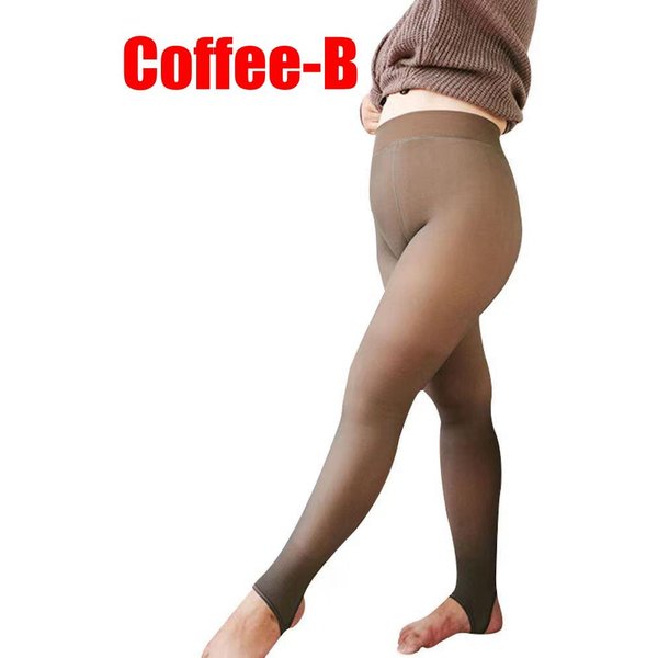 Medias Con Forro Polar Para Mujer, Mallas TéRmicas, Medias TranslúCidas Falsas, Cintura Alta, CáLidas Y Transparentes Para Invierno ( 80 G Sin Forro Polar.) S-90G Brown-image