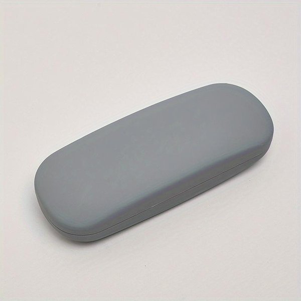 Estuche Para Gafas De Lectura De Cuero De Color Caramelo SóLido Simple, Estuche RíGido Para Gafas De Sol, Estuche Para Gafas De MiopíA Para Estudiantes Gray-image