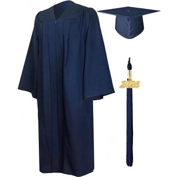 Conjunto Unisex De Toga Y Birrete Mate De GraduacióN Con Colgante De Borla 2026 Para Escuela Secundaria XS-image