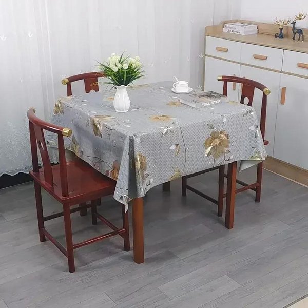 Kwadratowy Obrus Z Grubego Pvc, Olejoodporny, Wodoodporny, Odporny Na Oparzenia, Nie Do Prania, Domowy Stół Jadalny, Stolik Kawowy 120X120Cm-image