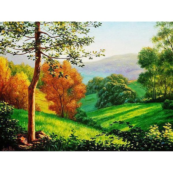 Pintura De Diamantes Paisaje MontañA ÁRbol Punto De Cruz IncrustacióN Completa De PedreríA Bordado ArtesaníA 20X30CM-image