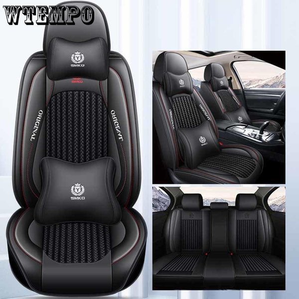 Funda De Asiento De Coche, CojíN De Asiento Transpirable De Verano, CojíN Universal Para Las Cuatro Estaciones, Funda De Asiento Envolvente Completo, CojíN Fresco De Seda De Hielo Deluxe Model-image