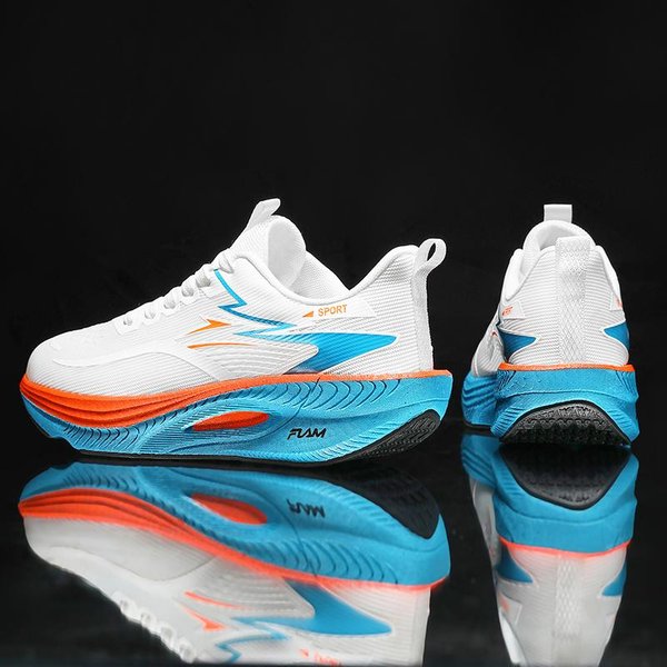 Zapatillas Deportivas Para Correr Hombre Zapatillas Deportivas MaratóN Transpirable Felpa Comodidad Tendencia Mujer Zapatilla Deportiva Exterior Zapatillas Deportivas AmortiguacióN De Aire 44 White-image
