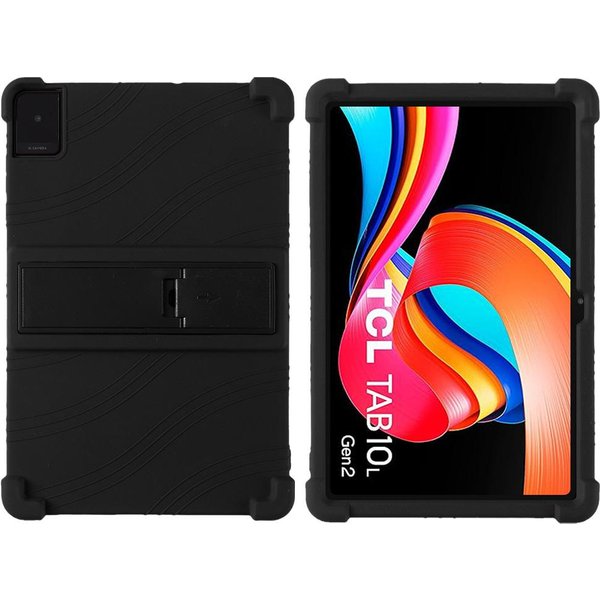 Etui Do Tabletu TCL TAB 10 Gen 2 Bezpieczne Odporne Na WstrząSy Silikonowe Z OsłOną Stojaka TCL TAB 10 Gen 2 Czarny-image