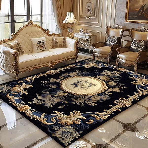 Perski Luksusowy Dywan Styl Europejski Salon Sypialnia DużY Dywan AntypośLizgowy Mata Pod Sofę Stoliki Do Herbaty Niestandardowy WystróJ Domu Dywan Do Salonu 80*120Cm-image