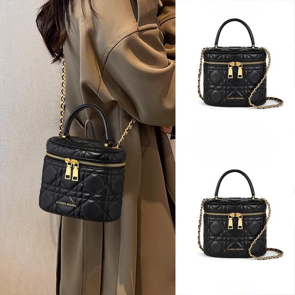 Nuevo Bolso Cruzado Bolso De Cadena Bolso Mini De Lujo Ligero Bolso De Mano Bolso De Mano OtoñO E Invierno Cuero Genuino Bolso De Mujer-image