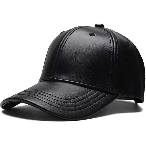 Unisex GłAdkie SkóRzane Czapki Baseballowe Wiosna I Jesień Outdoor Regulowane Codzienne Czapki Czapka Hip Hop Czapka PrzeciwsłOneczna-image