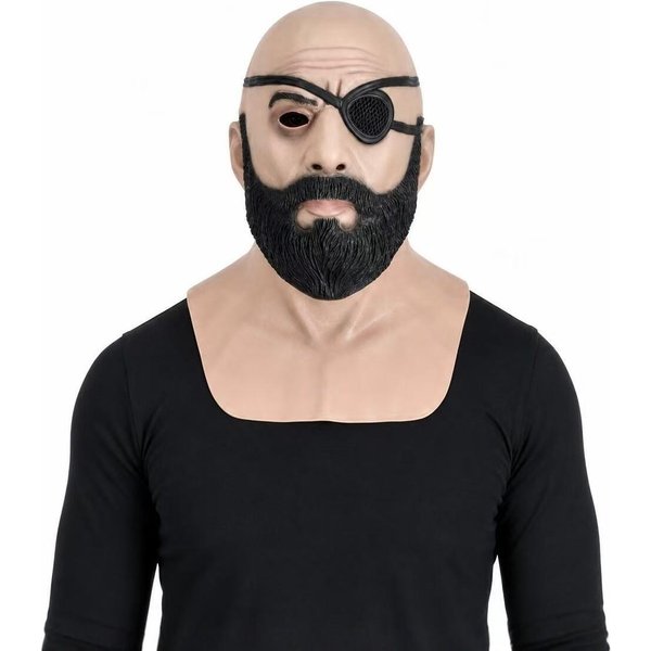 Halloweenowa MęSka Lateksowa Maska Jednookiego One Size Fits All Adults BeżOwy-image