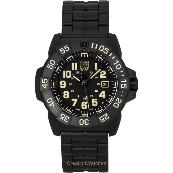 Reloj Para Hombre Luminox Navy Seal 3500 Militar Acero Inoxidable Esfera Negra Cuarzo Diver's XS.3510 200M Negro-image