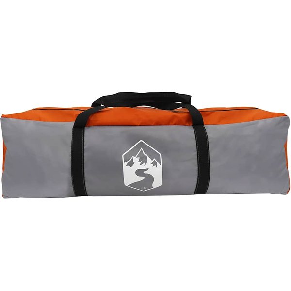 Tienda De CampañA Familiar Tipi Para 6 Personas Gris Y Naranja Impermeable-image