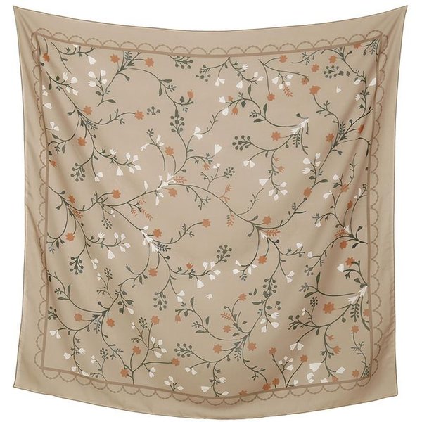 Bufanda Cuadrada Estampada Floral De Malasia 110 Hijab MusulmáN Chal Elegante Para Mujer PañUelo Casual Para La Cabeza Turbante PañUelo De Bolsillo Venta Al Por Mayor Gray-image