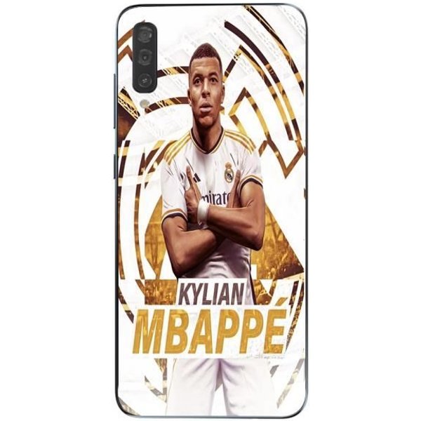 Coque Maniacase Pour Samsung Galaxy A70 Kylian Mbappe Real Madrid Wallpaper Celebration Negro-image