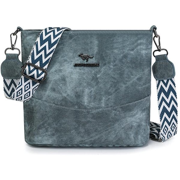 MięKka SkóRzana Damska Torba Crossbody Dojazdy DużA Pojemność Torba Na Ramię Kolor Ciemny Niebieski-image