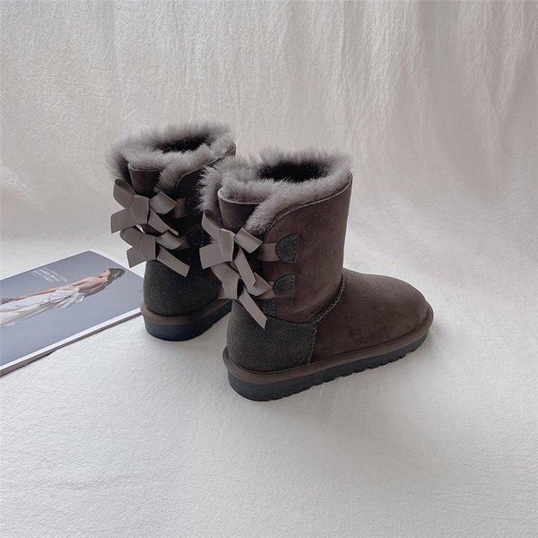 Modne Buty Zimowe śNiegowce Damskie Ze SkóRy Owczej, Naturalne Futro, 100% WełNa, Buty Zimowe śNiegowce Damskie, Buty Markowe, Buty Damskie 42-image