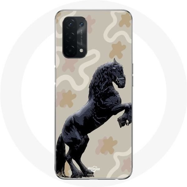 Coque Pour Oppo A74 Frison Noir Race De Cheval-image
