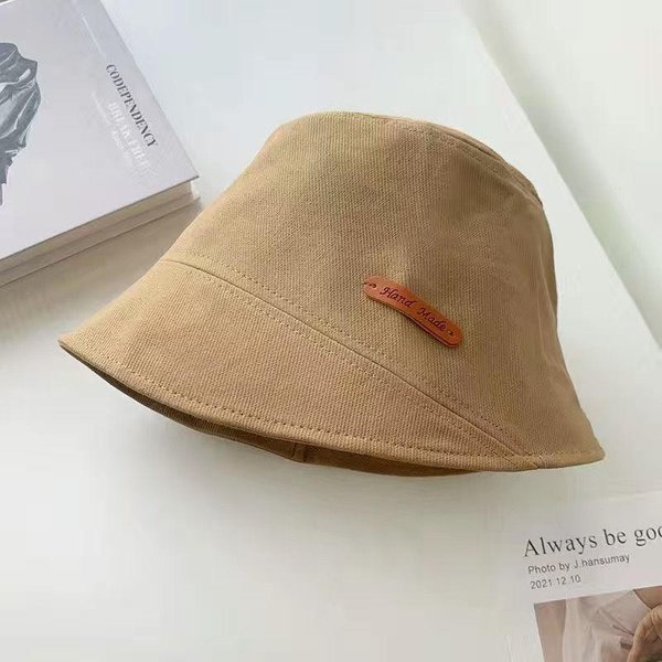 Sombrero De Pescador Para Mujer NiñOs Viaje Cara Redonda Sombrero Cubo Moda ProteccióN Solar Camello-image