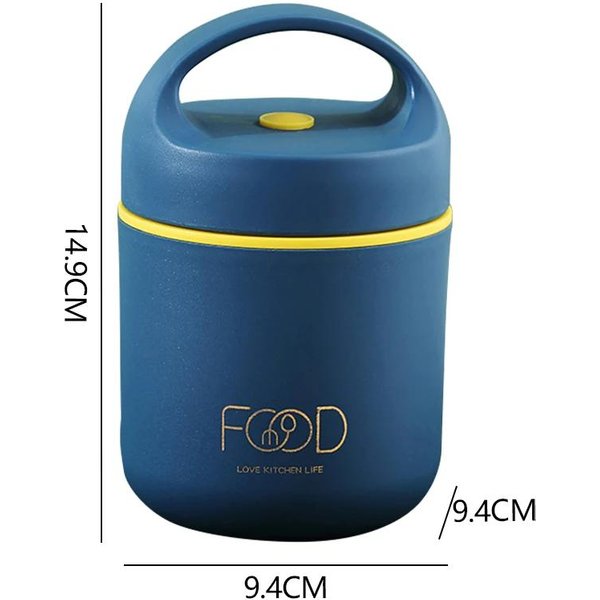 Fiambrera De Acero Inoxidable Apta Para Microondas Contenedores TéRmicos Para Alimentos Fiambrera PortáTil Con Rejillas Tarro Bento Para Adultos NiñOs Escuela-image