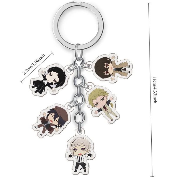 Anime Bungo Stray Dogs Dazai Osamu Breloczek Nakajima Atsushi Zawieszki Edogawa Rampo Breloczek Akcesoria Do Torby White-image