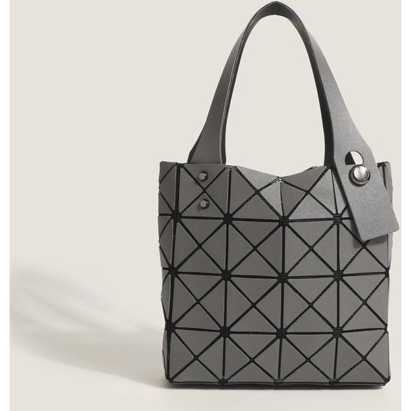 JapońSka Torebka Damska Personalizowana Torba łąCzona Torba W Romby Torebka Z Trzema PrzegróDkami Damska Geometryczna Mini Kwadratowa SzkatułKa Gray-image