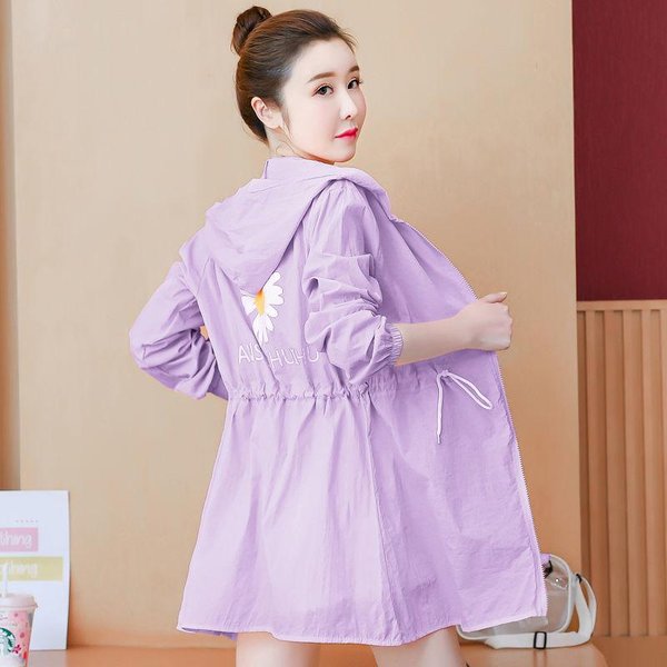 Ropa De ProteccióN Solar De Verano Para Mujer De Largo Medio Ropa Coreana Para Estudiantes Suelta Protector Solar Abrigo Fino Con ProteccióN UV XL-image