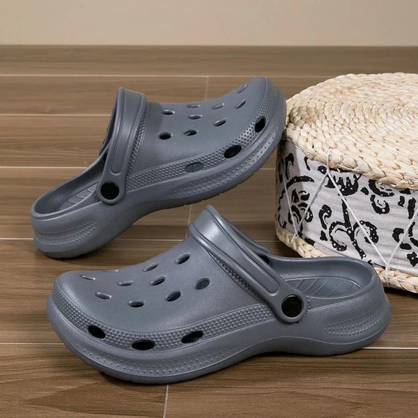 Talla Grande 46 47 48 Verano Zuecos Pantuflas Para Hombre Y Mujer Diapositivas De Ocio Zapatos De Playa Zapatos Para Casa JardíN Sandalias De Exterior 45-46 Gris-image
